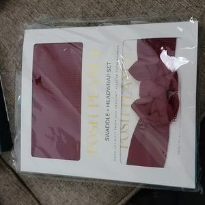 Posh peanut swaddle and headwrap set